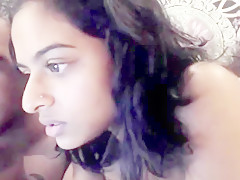Black hunk fucks his indian college girl wife on webcam